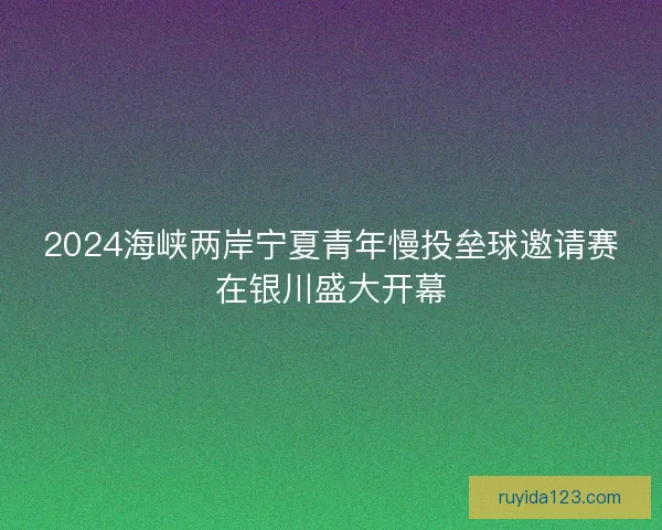 2024海峡两岸宁夏青年慢投垒球邀请赛在银川盛大开幕