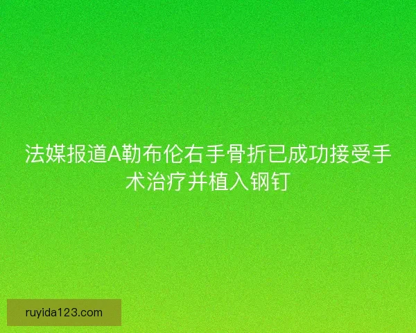 法媒报道A勒布伦右手骨折已成功接受手术治疗并植入钢钉 法媒报道A勒布伦右手骨折已成功接受手术治疗并植入钢钉